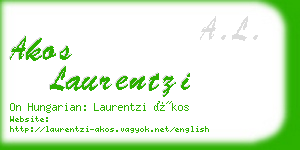 akos laurentzi business card